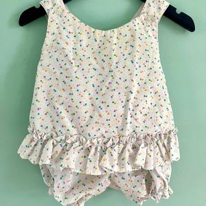 Babyfair Vintage 1980s Two-Piece Toddler Summer Playsuit Polka Dot Hearts Baby
